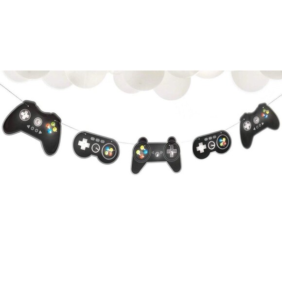 Light Up Gaming Party Banner 6 Ft LED Gamer Decor Video Game Controller Theme A3 - Picture 3 of 4